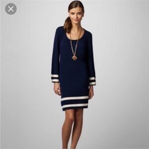 Lilly Pulitzer Connie High Seas Navy Stripe Merino Wool Sweater Dress Size XS